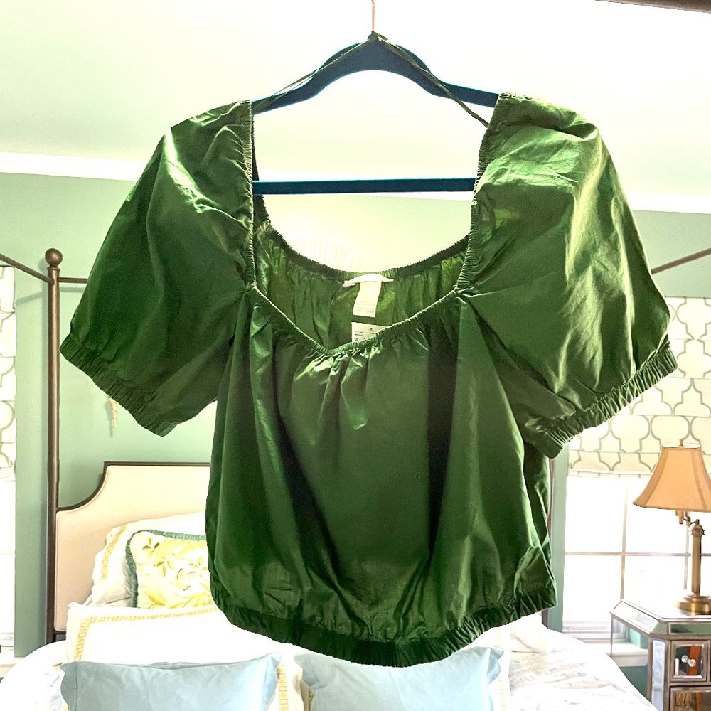 H&M Green Crop Top NWT